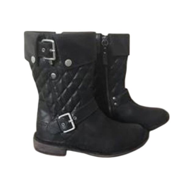 Ugg Stylish Quilted Black Ankle Boots SIze 5 - Picture 1 of 5